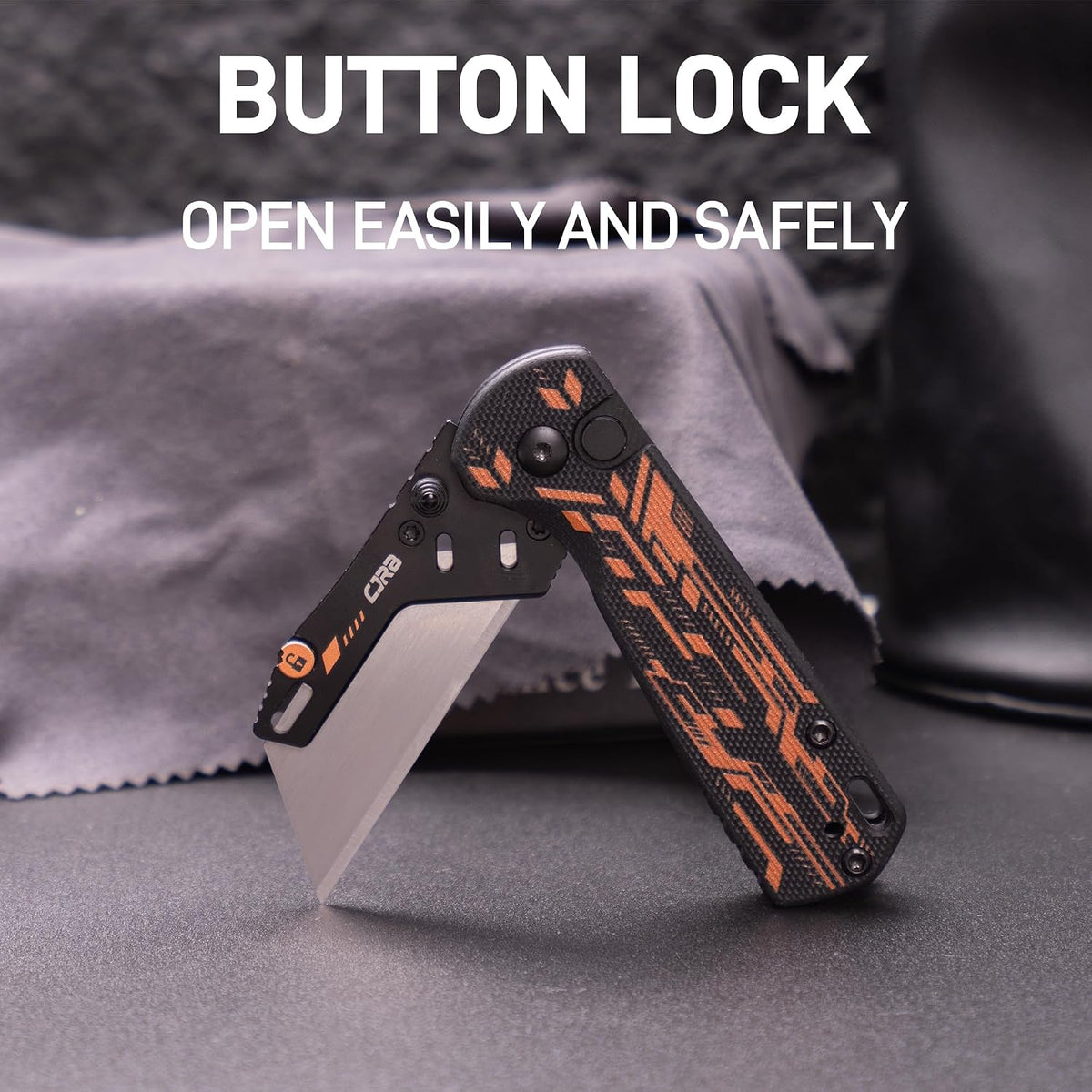 Boxer Folding Utility Knife, Small EDC Knife with G10 Handle, Includes 10PCS Total Blades(J1967 Blue)
