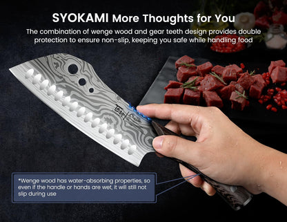 Japanese Kitchen Knife, 8.2 Inch Chef Knife, Carbon Steel Kiritsuke | Razor Sharp Santoku for Precision Cutting, Damascus Pattern, Full Tang Wood Handle, Housewarming Cooking Gifts