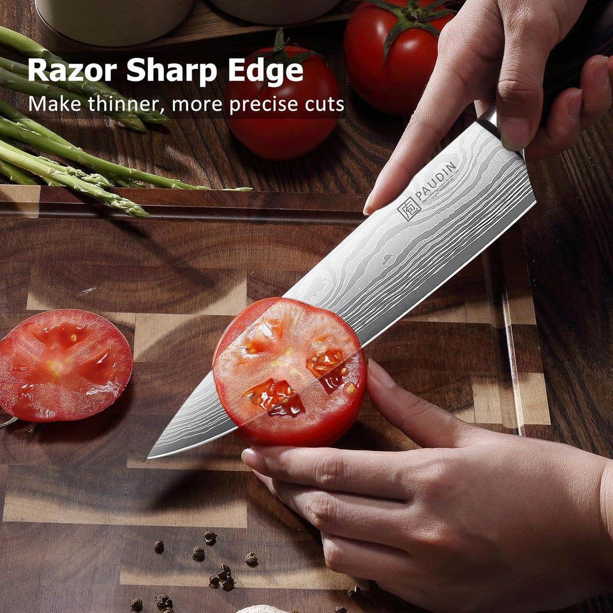 Brisket Knife, 12 Inch Carving Knife Stainless Steel Brisket Slicing Knifes with Granton Edge for Meat Cutting, Roasts, BBQ, Turkey - Grilling Gifts for Men
