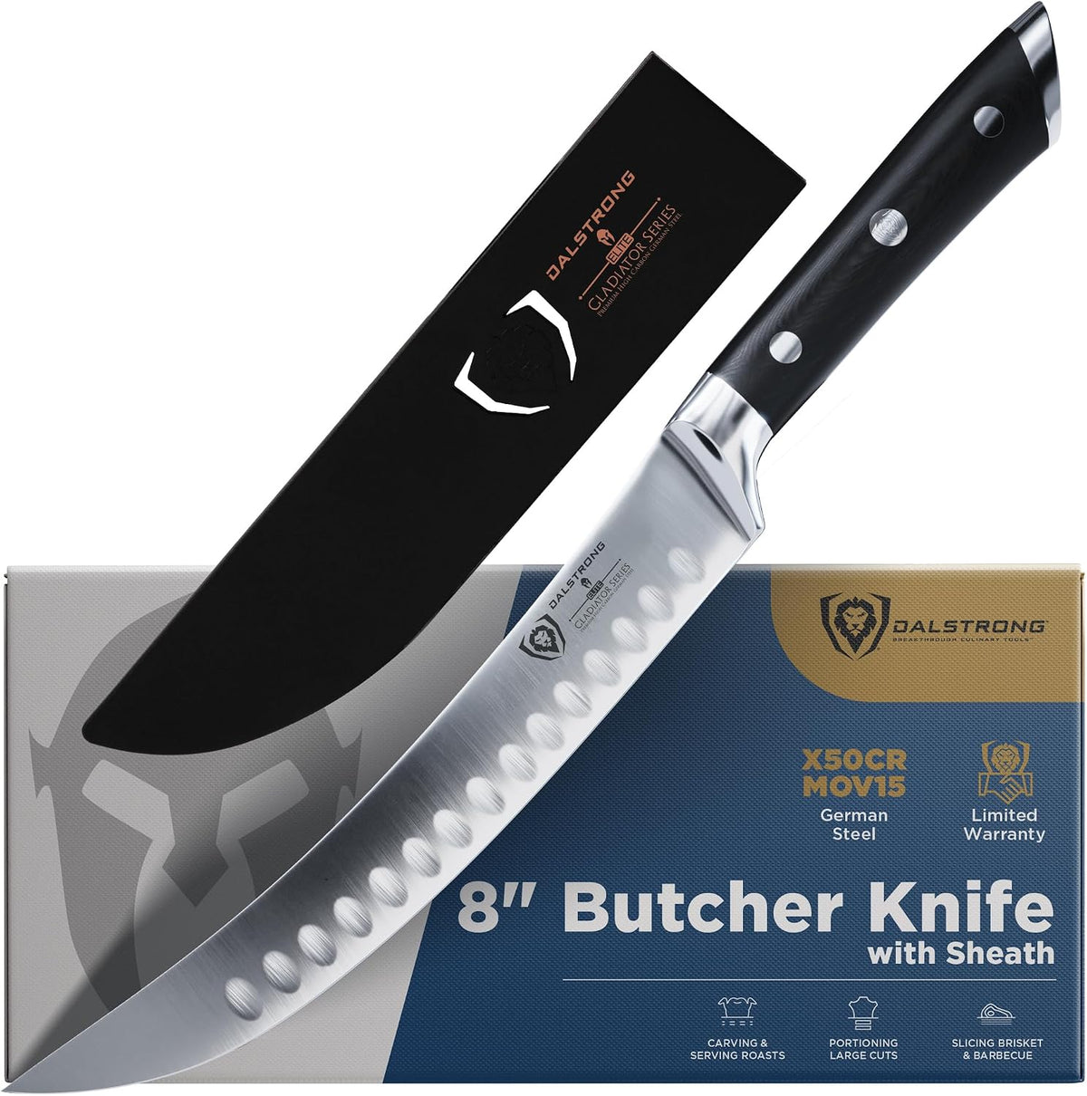 8" Butcher and Brisket Knife - Forged German HC Steel