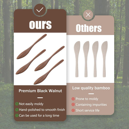 Black Walnut Wood 4PCS 5.9″ Butter Knife Set Reusable,Premium Spreader for Jam & Butter, Ideal for Family Kitchen