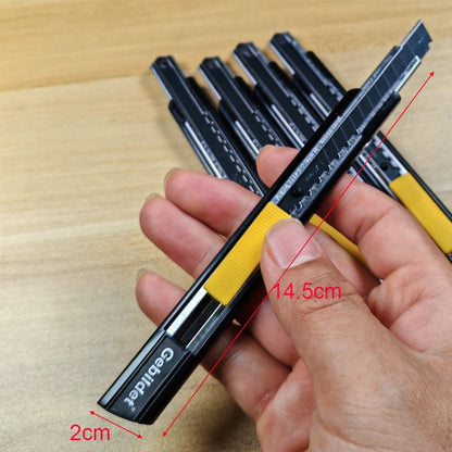 5pcs Right and Left Hand Stainless Steel Lockable Cutter Knife / 9mm Snap Off Blades / 30 Degree Foil Knife/Utility Knife/Graphic Knife/Great for Foils, Wallpaper, Crafts, Cartons