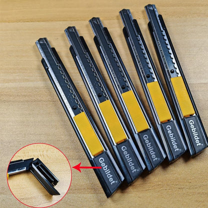 5pcs Right and Left Hand Stainless Steel Lockable Cutter Knife / 9mm Snap Off Blades / 30 Degree Foil Knife/Utility Knife/Graphic Knife/Great for Foils, Wallpaper, Crafts, Cartons