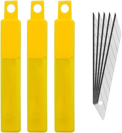 5pcs Right and Left Hand Stainless Steel Lockable Cutter Knife / 9mm Snap Off Blades / 30 Degree Foil Knife/Utility Knife/Graphic Knife/Great for Foils, Wallpaper, Crafts, Cartons