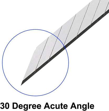 5pcs Right and Left Hand Stainless Steel Lockable Cutter Knife / 9mm Snap Off Blades / 30 Degree Foil Knife/Utility Knife/Graphic Knife/Great for Foils, Wallpaper, Crafts, Cartons