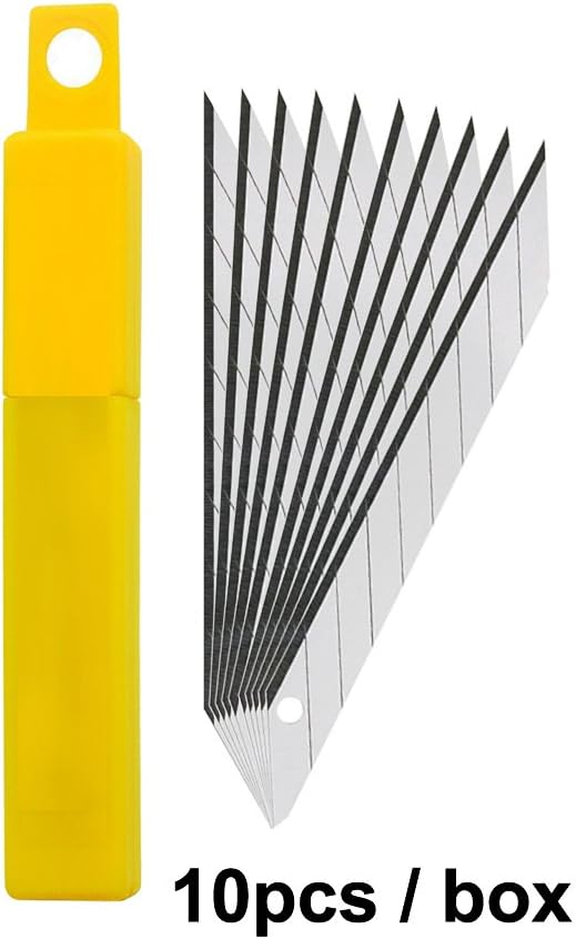5pcs Right and Left Hand Stainless Steel Lockable Cutter Knife / 9mm Snap Off Blades / 30 Degree Foil Knife/Utility Knife/Graphic Knife/Great for Foils, Wallpaper, Crafts, Cartons