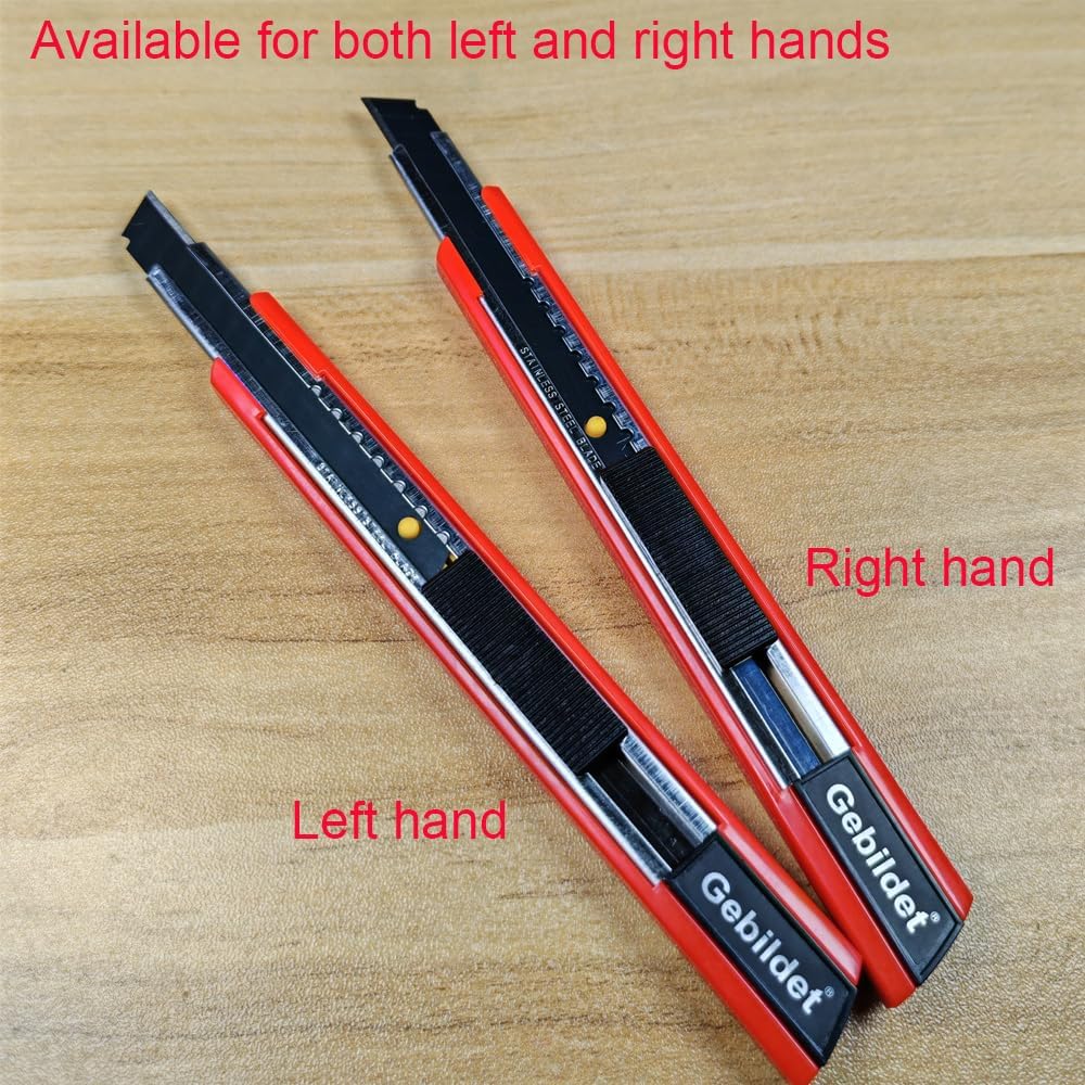 5pcs Right and Left Hand Stainless Steel Lockable Cutter Knife / 9mm Snap Off Blades / 30 Degree Foil Knife/Utility Knife/Graphic Knife/Great for Foils, Wallpaper, Crafts, Cartons