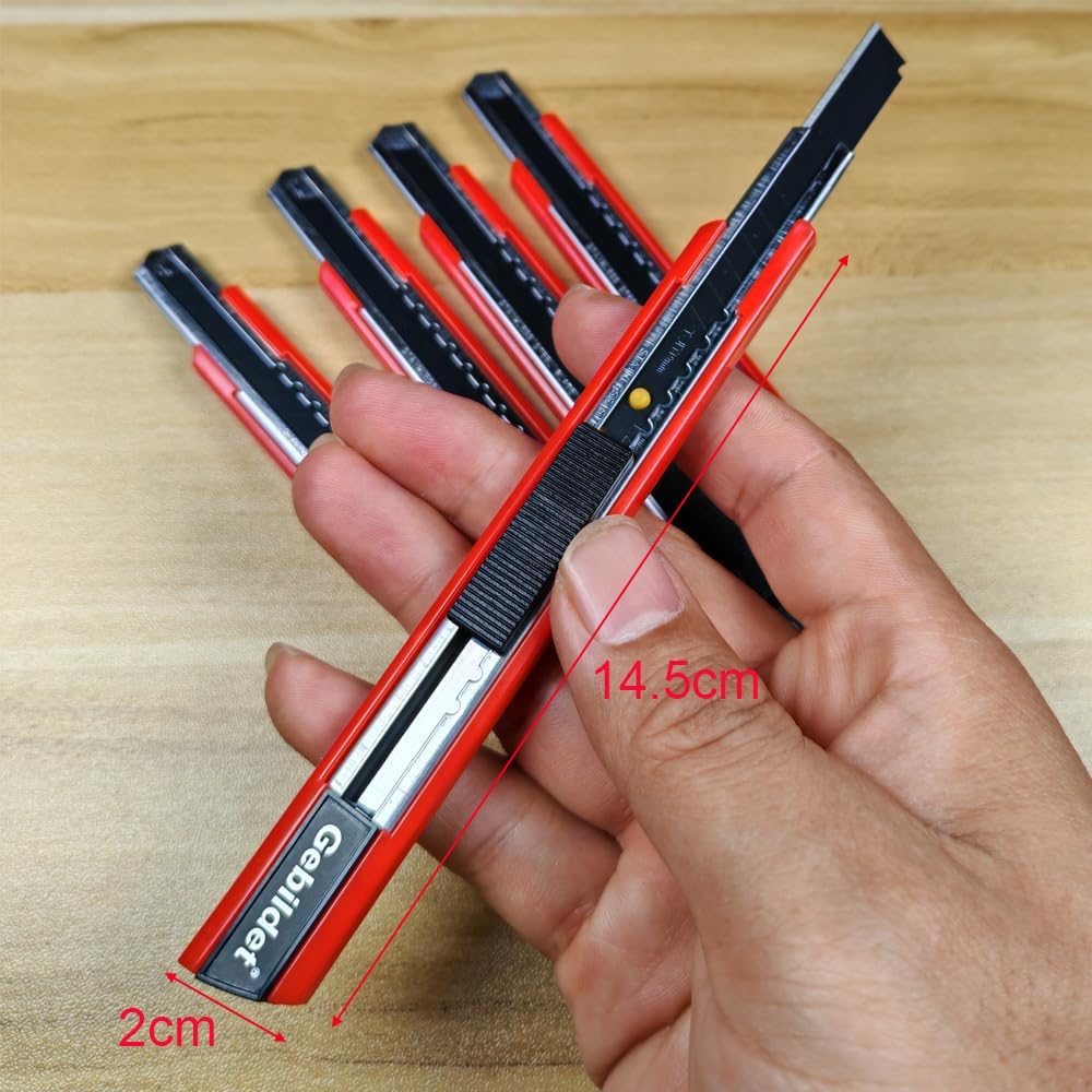 5pcs Right and Left Hand Stainless Steel Lockable Cutter Knife / 9mm Snap Off Blades / 30 Degree Foil Knife/Utility Knife/Graphic Knife/Great for Foils, Wallpaper, Crafts, Cartons