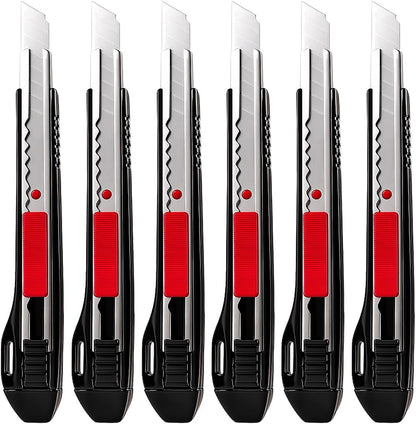 5pcs Right and Left Hand Stainless Steel Lockable Cutter Knife / 9mm Snap Off Blades / 30 Degree Foil Knife/Utility Knife/Graphic Knife/Great for Foils, Wallpaper, Crafts, Cartons