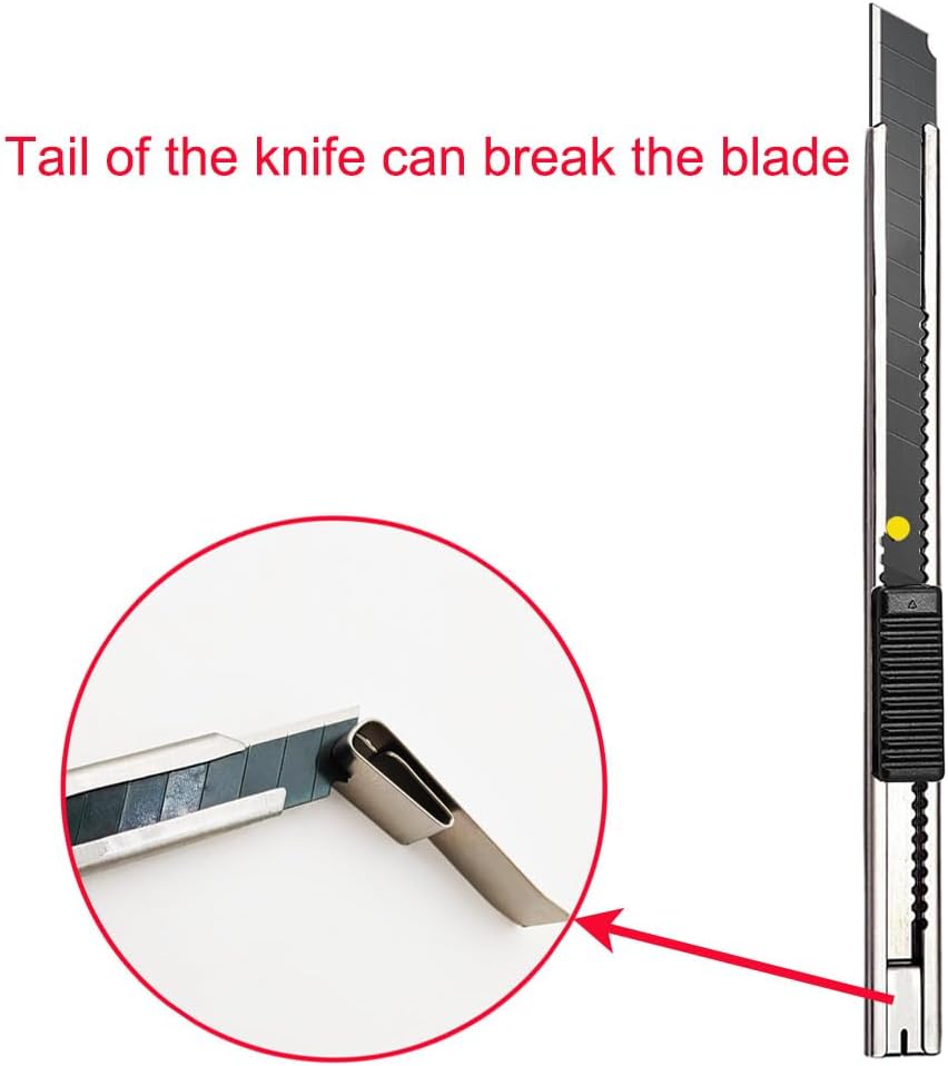 5pcs Right and Left Hand Stainless Steel Lockable Cutter Knife / 9mm Snap Off Blades / 30 Degree Foil Knife/Utility Knife/Graphic Knife/Great for Foils, Wallpaper, Crafts, Cartons