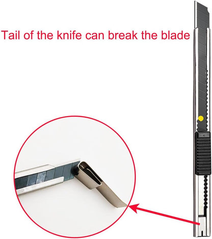 5pcs Right and Left Hand Stainless Steel Lockable Cutter Knife / 9mm Snap Off Blades / 30 Degree Foil Knife/Utility Knife/Graphic Knife/Great for Foils, Wallpaper, Crafts, Cartons