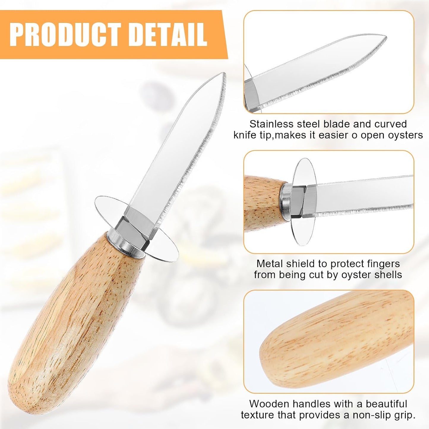 12 Pack Oyster Knife,Stainless Steel Seafood Opener Tool,Clam Shellfish and Oyster Knife Shucker with Nylon Handle, Oysters Shucking Knifes Set for Shucking