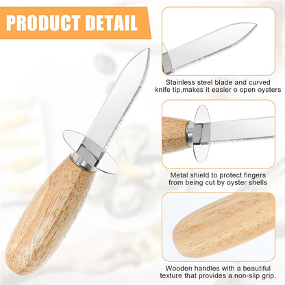 12 Pack Oyster Knife,Stainless Steel Seafood Opener Tool,Clam Shellfish and Oyster Knife Shucker with Nylon Handle, Oysters Shucking Knifes Set for Shucking