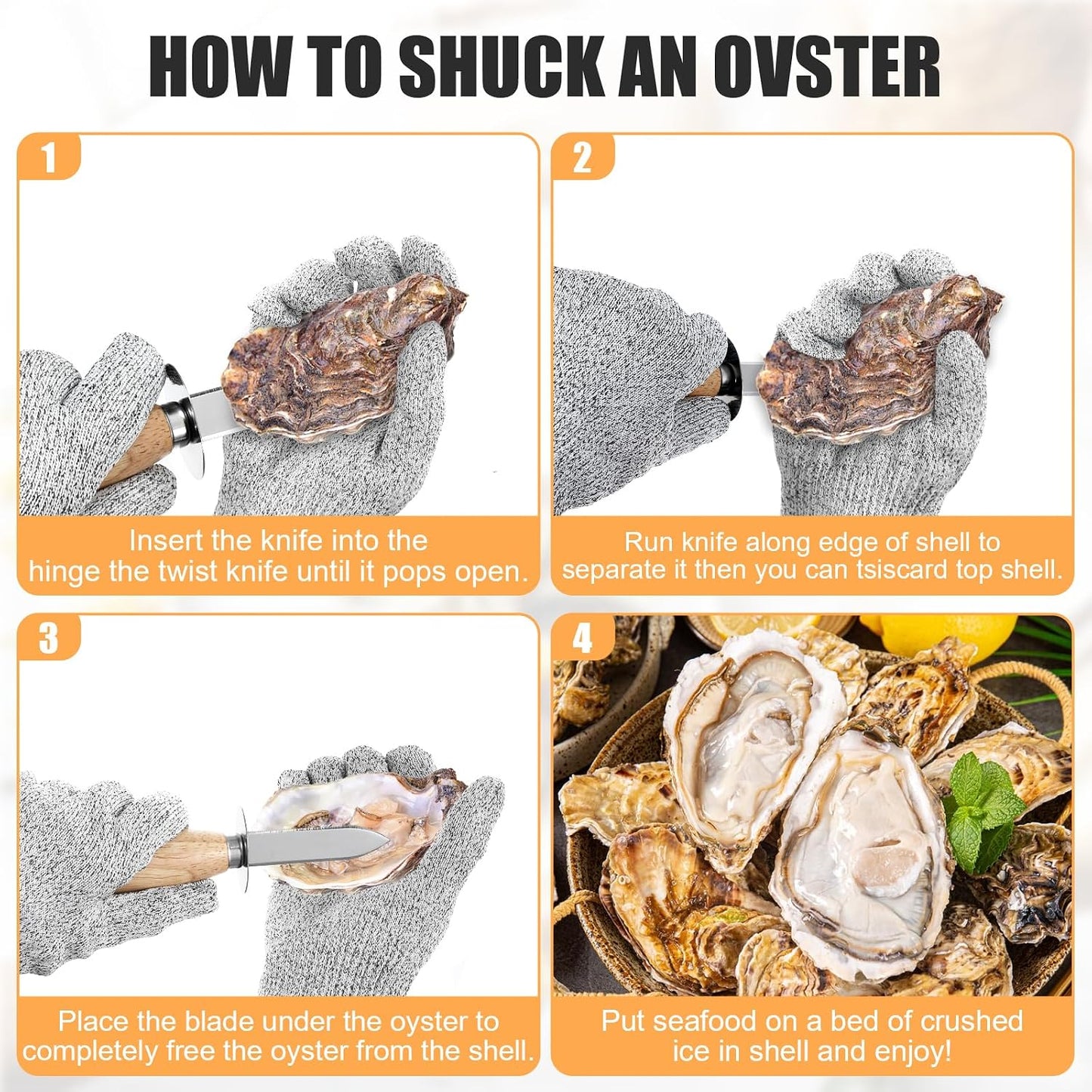 12 Pack Oyster Knife,Stainless Steel Seafood Opener Tool,Clam Shellfish and Oyster Knife Shucker with Nylon Handle, Oysters Shucking Knifes Set for Shucking