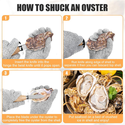 12 Pack Oyster Knife,Stainless Steel Seafood Opener Tool,Clam Shellfish and Oyster Knife Shucker with Nylon Handle, Oysters Shucking Knifes Set for Shucking