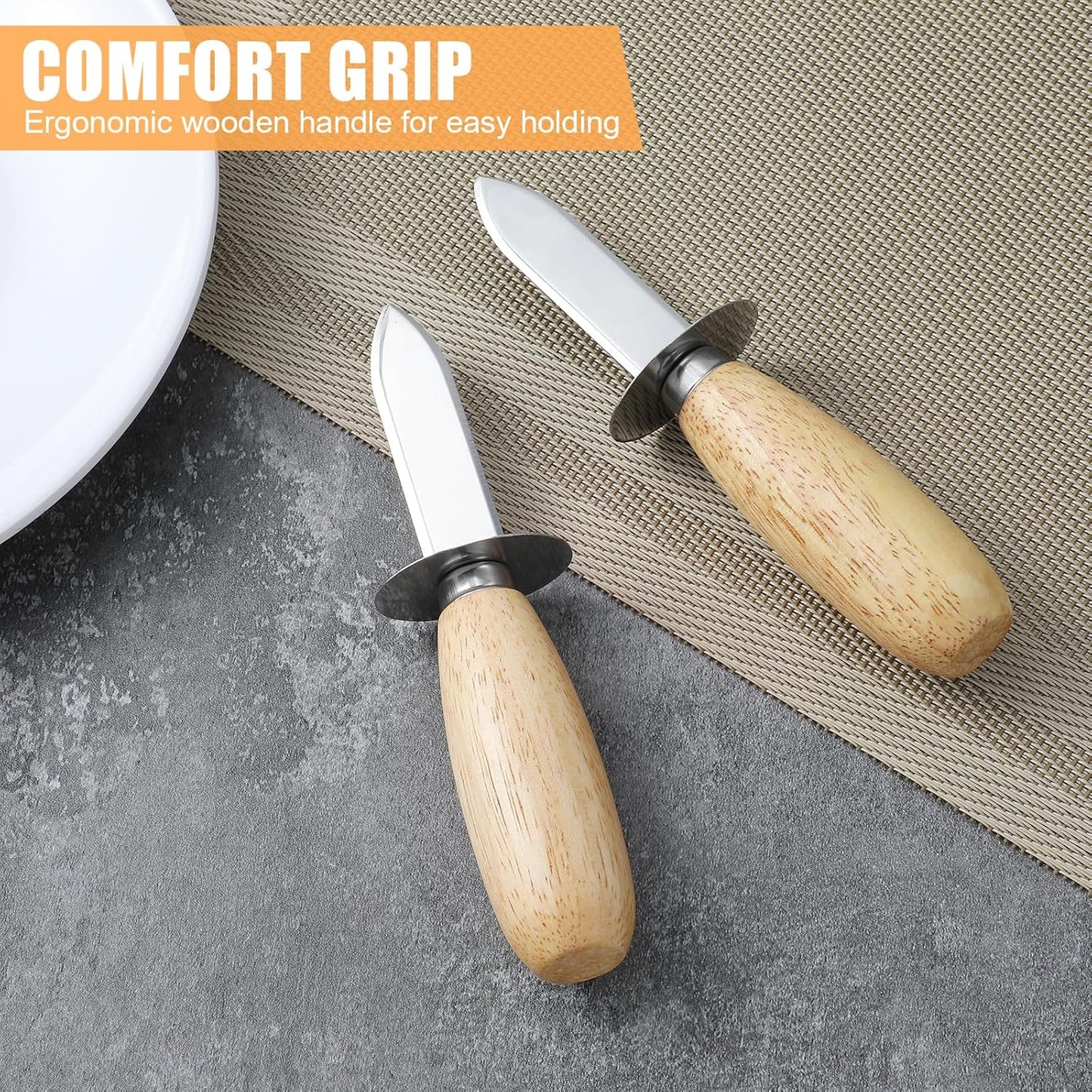 12 Pack Oyster Knife,Stainless Steel Seafood Opener Tool,Clam Shellfish and Oyster Knife Shucker with Nylon Handle, Oysters Shucking Knifes Set for Shucking