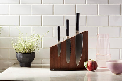 Serrated Bread Knife 6", Bread Knife for Homemade Bread, Serrated Kitchen Knife, Carbon Stainless Steel Santoku-Inspired Blade, Razor-Sharp addition to your Chef Knife Set, Almost Black
