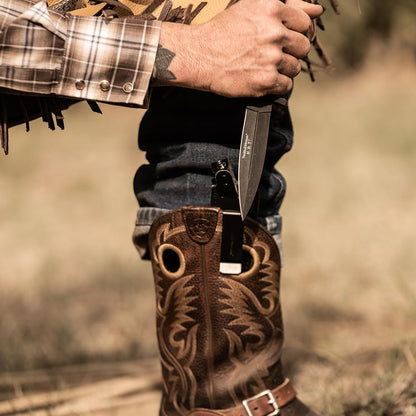 9" H.R.T Double Edged Boot Knife with High Carbon Stainless Steel Blade