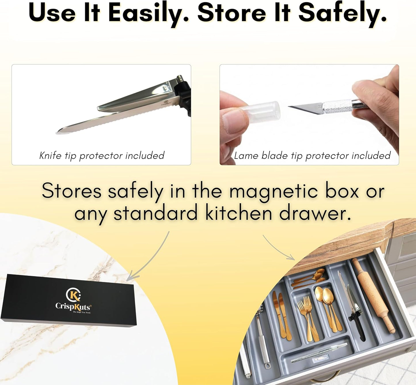 Adjustable Bread Slicer Guide for Homemade Bread – 8" Bread Slicer with Knife Sharpener & Bread Lame (5 Blades) Set in Premium Magnetic Gift Box