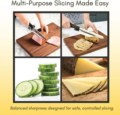 Adjustable Bread Slicer Guide for Homemade Bread – 8" Bread Slicer with Knife Sharpener & Bread Lame (5 Blades) Set in Premium Magnetic Gift Box