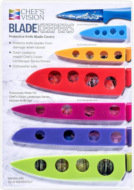 Landscape BladeKeepers, 6 Color-Matched Knife Blade Covers | Six protective color-matched knife guards designed specifically for Landscape Knife Set; knives sold separately