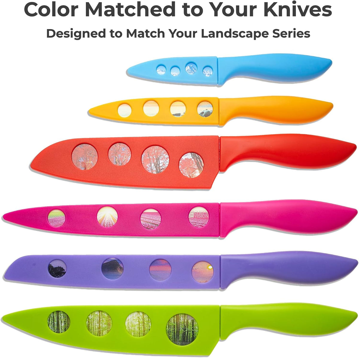 Landscape BladeKeepers, 6 Color-Matched Knife Blade Covers | Six protective color-matched knife guards designed specifically for Landscape Knife Set; knives sold separately