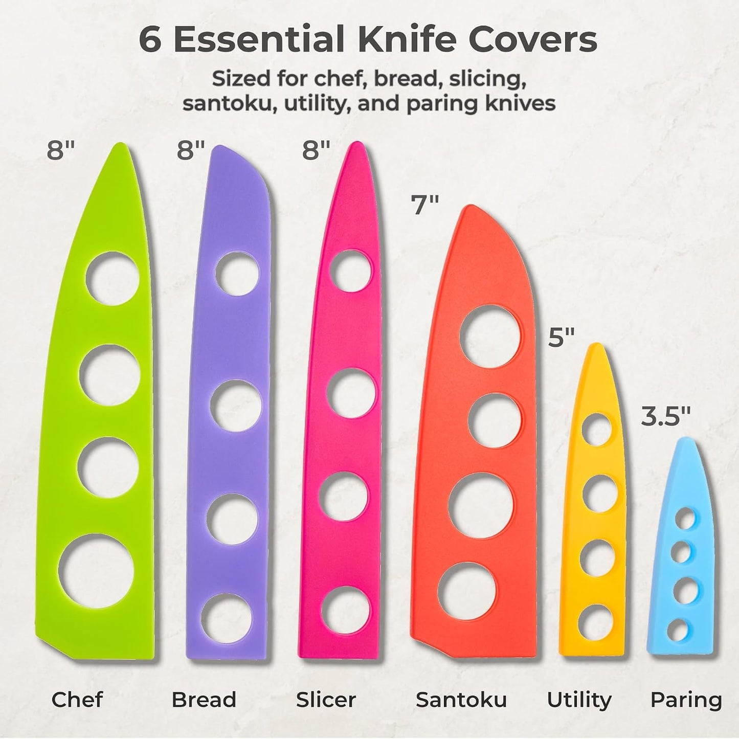 Landscape BladeKeepers, 6 Color-Matched Knife Blade Covers | Six protective color-matched knife guards designed specifically for Landscape Knife Set; knives sold separately