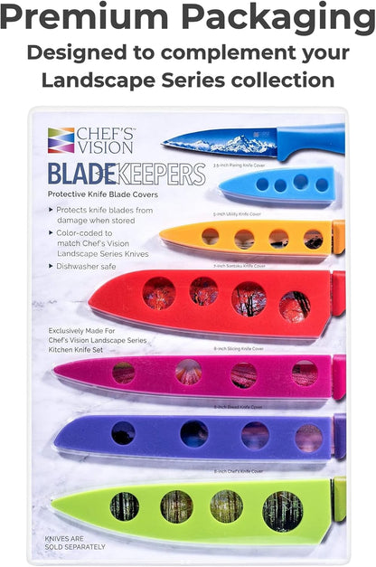 Landscape BladeKeepers, 6 Color-Matched Knife Blade Covers | Six protective color-matched knife guards designed specifically for Landscape Knife Set; knives sold separately