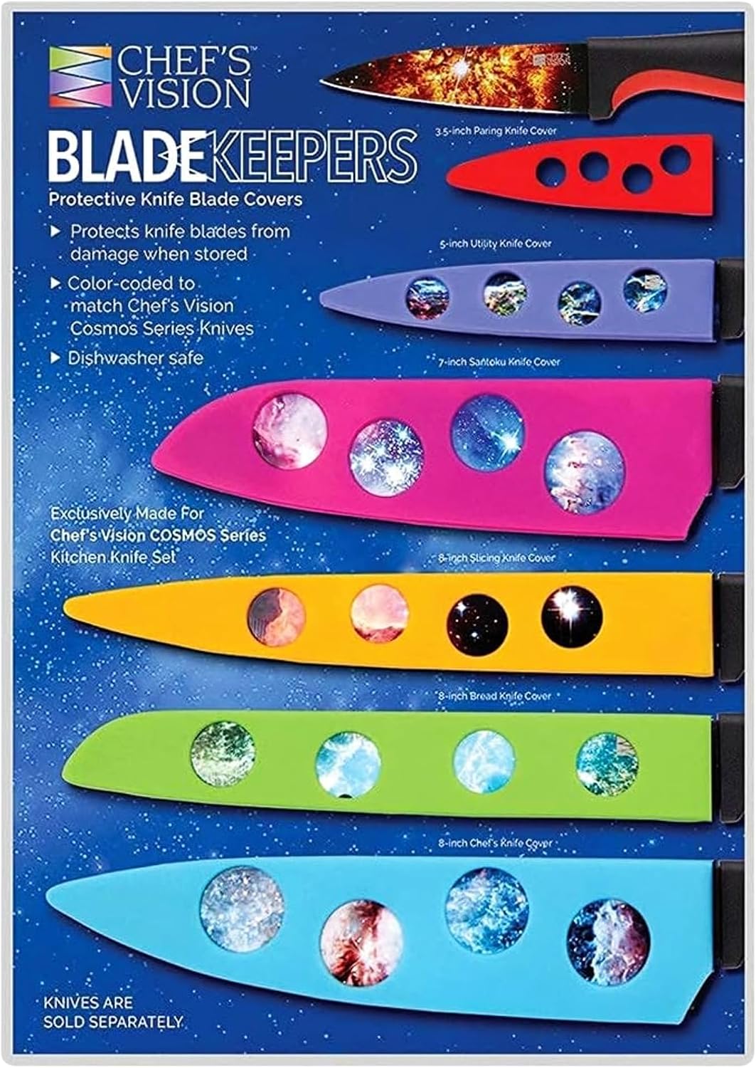 Landscape BladeKeepers, 6 Color-Matched Knife Blade Covers | Six protective color-matched knife guards designed specifically for Landscape Knife Set; knives sold separately