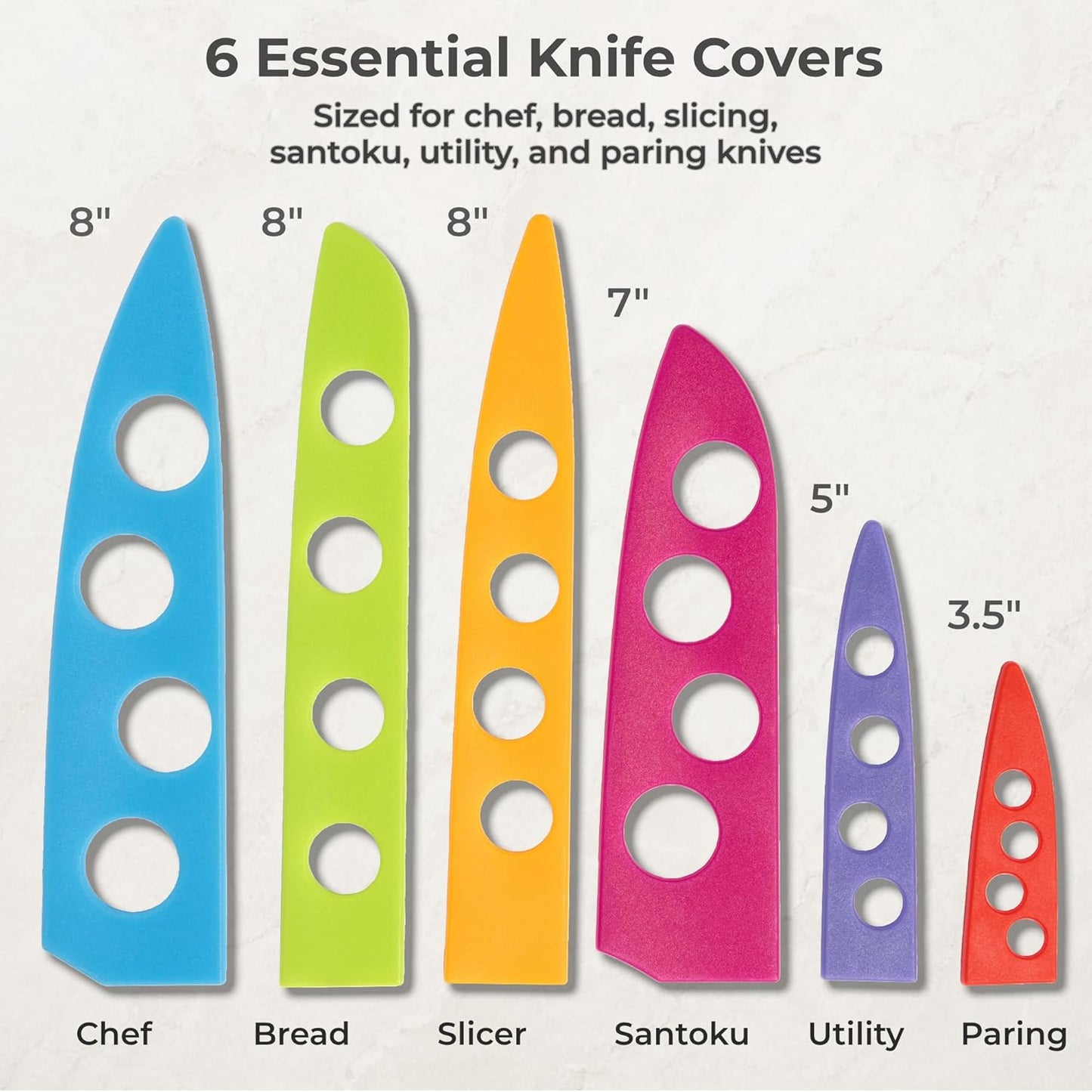 Landscape BladeKeepers, 6 Color-Matched Knife Blade Covers | Six protective color-matched knife guards designed specifically for Landscape Knife Set; knives sold separately