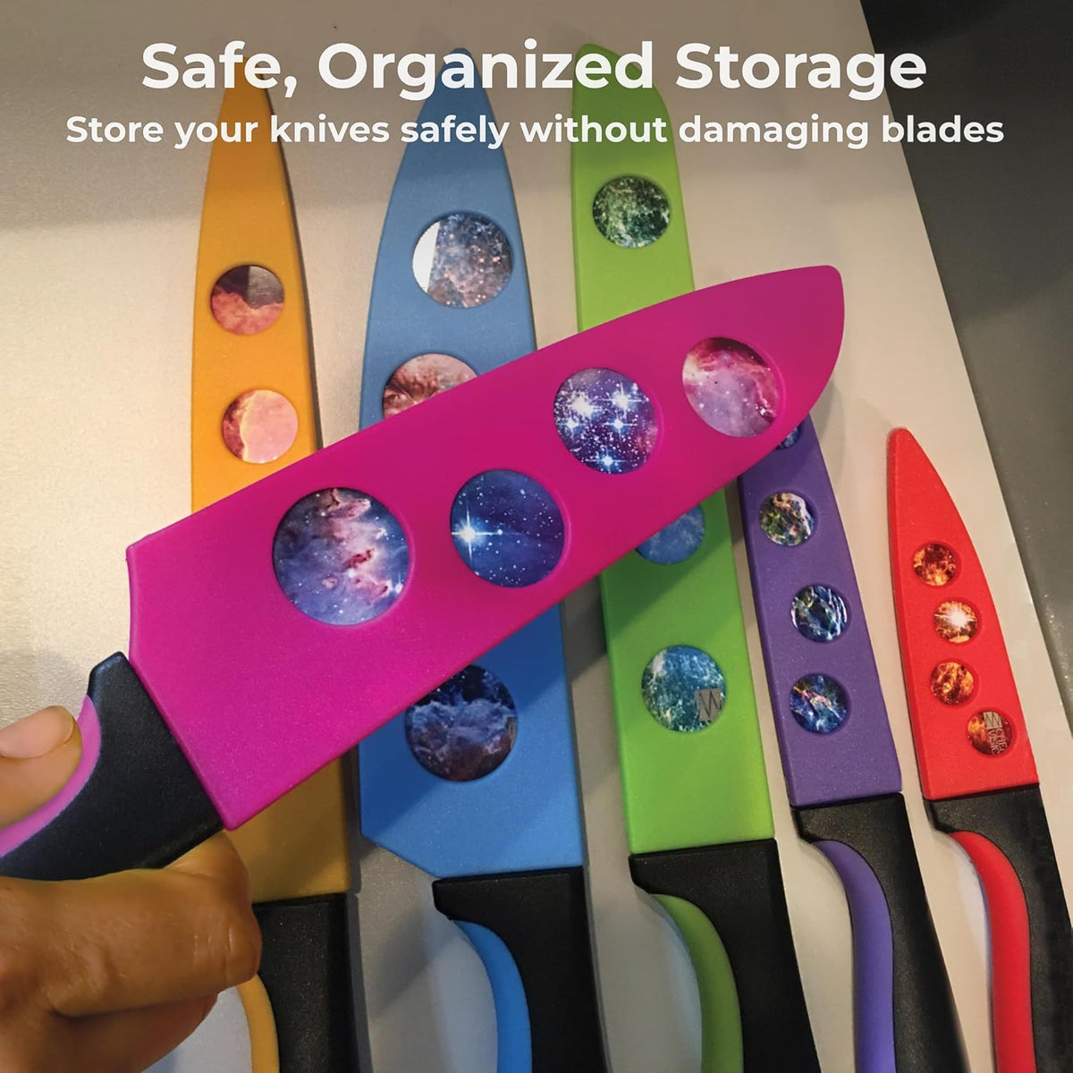 Landscape BladeKeepers, 6 Color-Matched Knife Blade Covers | Six protective color-matched knife guards designed specifically for Landscape Knife Set; knives sold separately