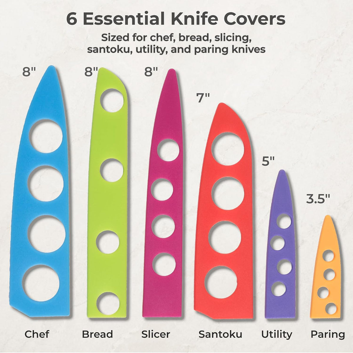 Landscape BladeKeepers, 6 Color-Matched Knife Blade Covers | Six protective color-matched knife guards designed specifically for Landscape Knife Set; knives sold separately