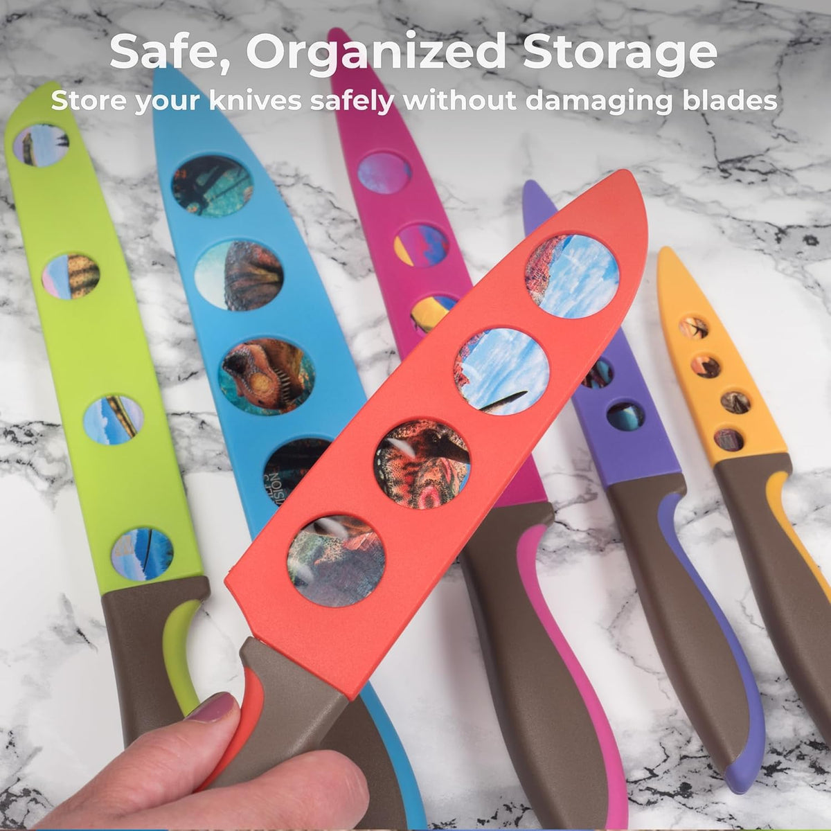Landscape BladeKeepers, 6 Color-Matched Knife Blade Covers | Six protective color-matched knife guards designed specifically for Landscape Knife Set; knives sold separately