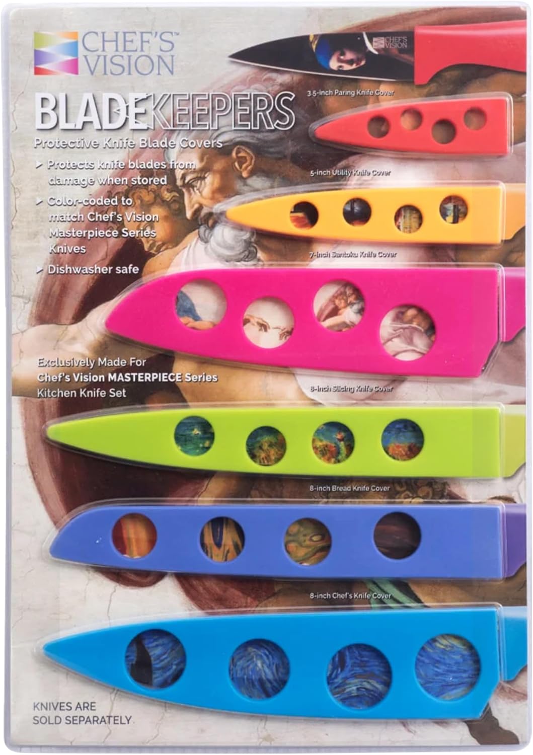Landscape BladeKeepers, 6 Color-Matched Knife Blade Covers | Six protective color-matched knife guards designed specifically for Landscape Knife Set; knives sold separately
