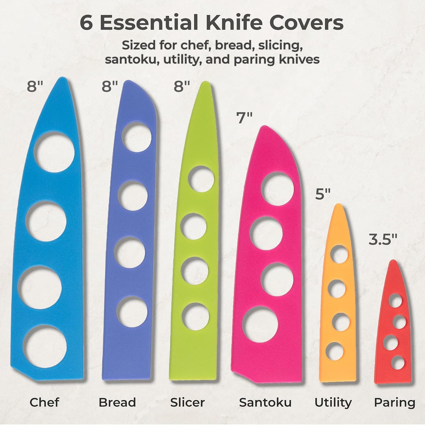 Landscape BladeKeepers, 6 Color-Matched Knife Blade Covers | Six protective color-matched knife guards designed specifically for Landscape Knife Set; knives sold separately