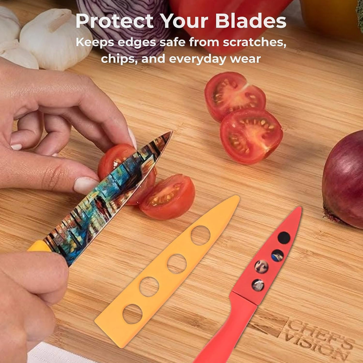 Landscape BladeKeepers, 6 Color-Matched Knife Blade Covers | Six protective color-matched knife guards designed specifically for Landscape Knife Set; knives sold separately