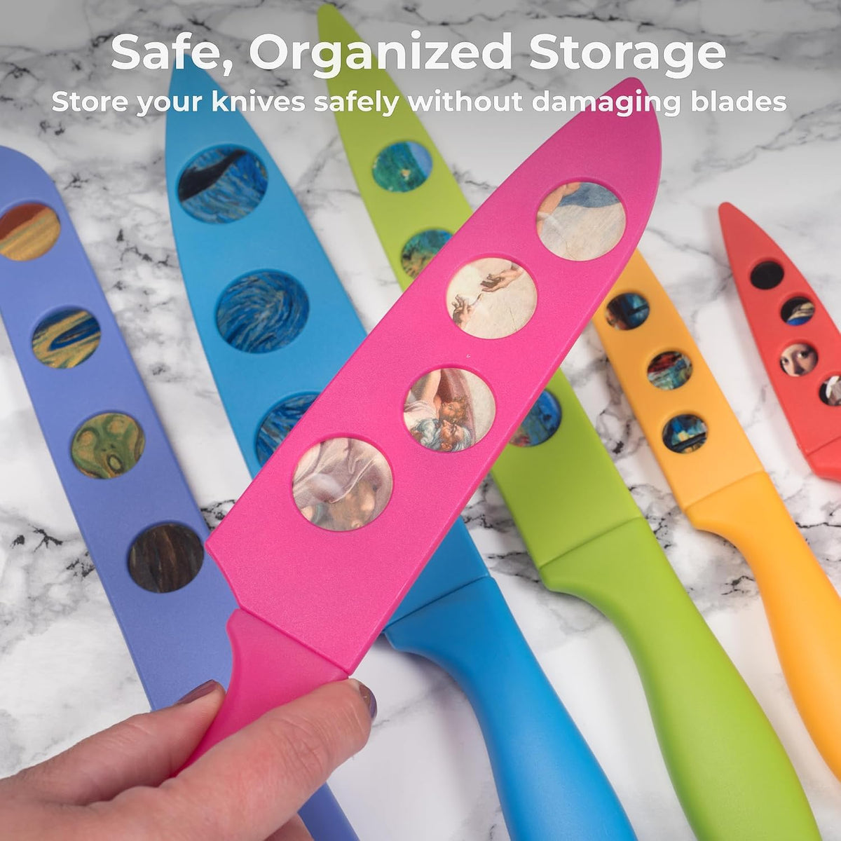 Landscape BladeKeepers, 6 Color-Matched Knife Blade Covers | Six protective color-matched knife guards designed specifically for Landscape Knife Set; knives sold separately