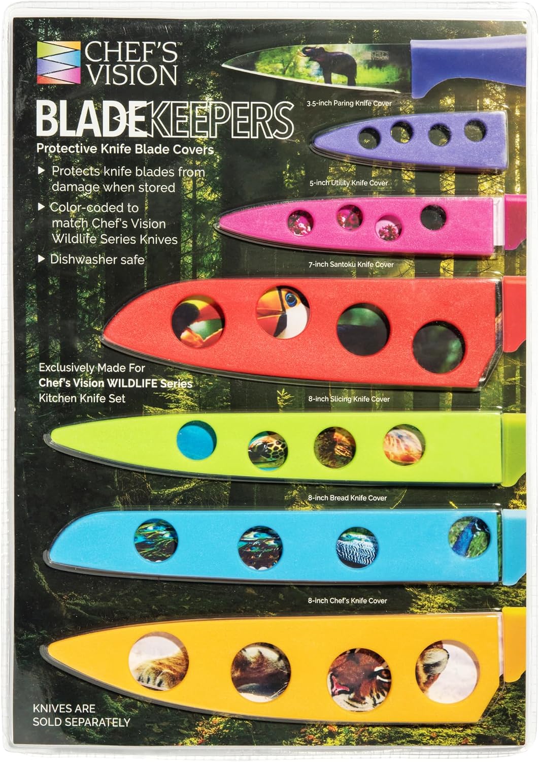 Landscape BladeKeepers, 6 Color-Matched Knife Blade Covers | Six protective color-matched knife guards designed specifically for Landscape Knife Set; knives sold separately