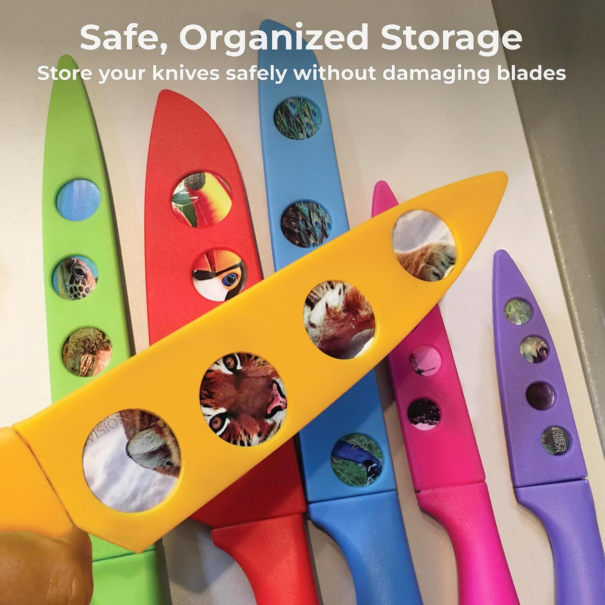 Landscape BladeKeepers, 6 Color-Matched Knife Blade Covers | Six protective color-matched knife guards designed specifically for Landscape Knife Set; knives sold separately