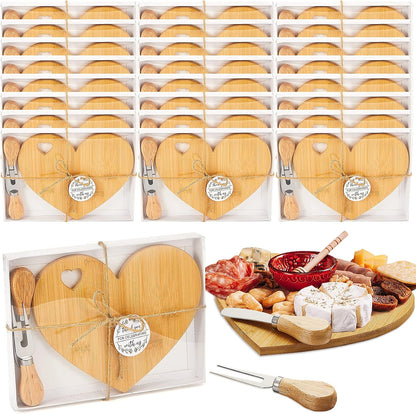 1 Set Bridal Shower Game Prize Heart Cheese Board, Acacia Color