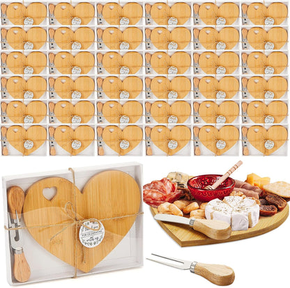 1 Set Bridal Shower Game Prize Heart Cheese Board, Acacia Color
