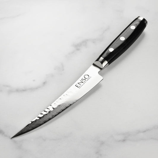 Curved Boning Knife - Made in Japan - HD Series - VG10 Hammered Damascus Stainless Steel - 6"