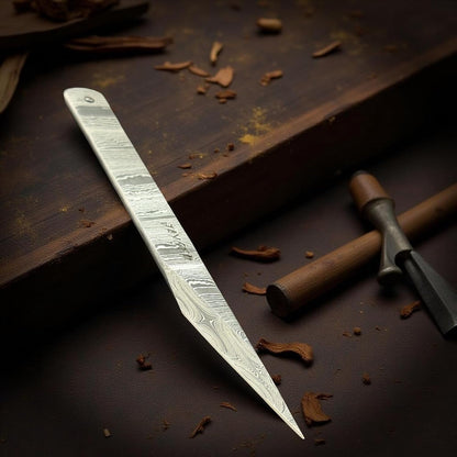Handmade Kiridashi Knife – Precision Japanese Marking Tool – Damascus Steel Blade – Compact Craft & Carving Knife for Woodworking, Leatherwork, DIY & Artisan Use