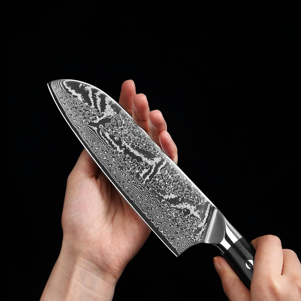 Nitoko Nakiri Vegetable Knife, 6.7-Inch VG10 Damascus, G10 Handle