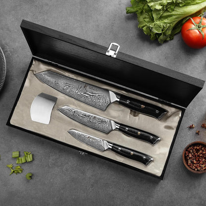 Nitoko Nakiri Vegetable Knife, 6.7-Inch VG10 Damascus, G10 Handle