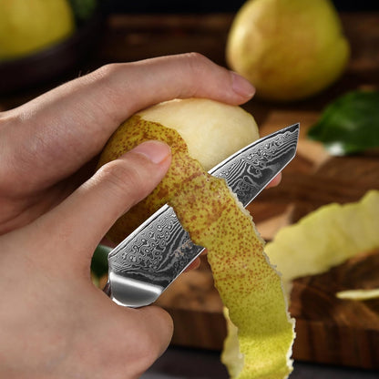 Nitoko Nakiri Vegetable Knife, 6.7-Inch VG10 Damascus, G10 Handle