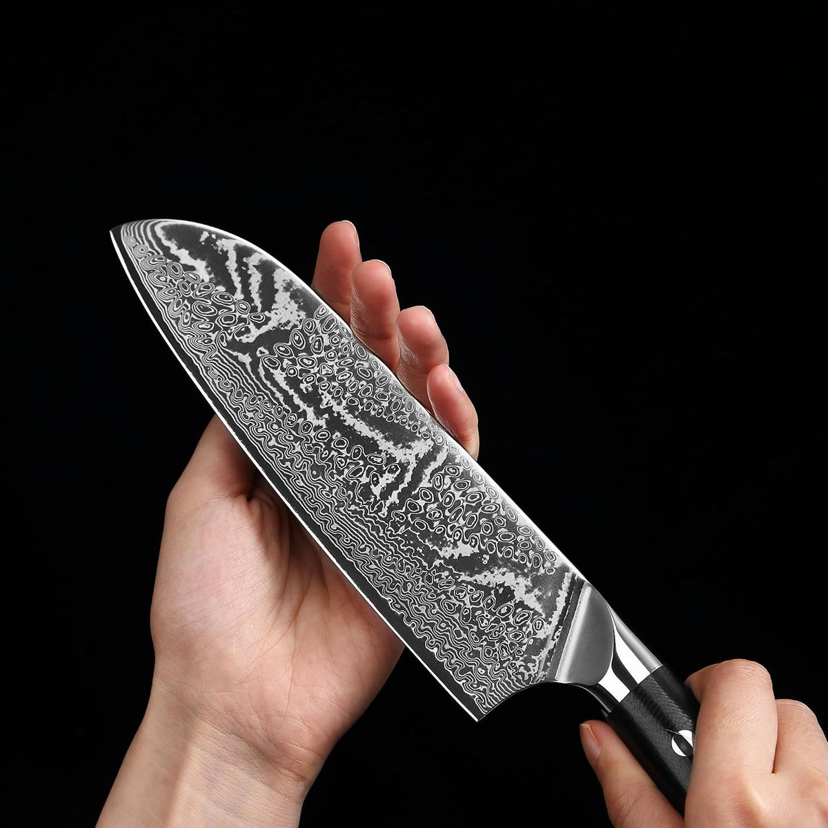 Nitoko Nakiri Vegetable Knife, 6.7-Inch VG10 Damascus, G10 Handle