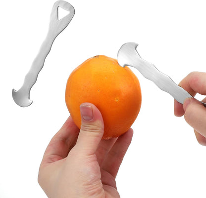 Stainless Steel Orange Peeler Tool, Multi-Functional Citrus Peeler Tool, Ergonomic Safe Cutter & Slicer, Fruit Skin Remover for Oranges, Grapefruits, Lemons