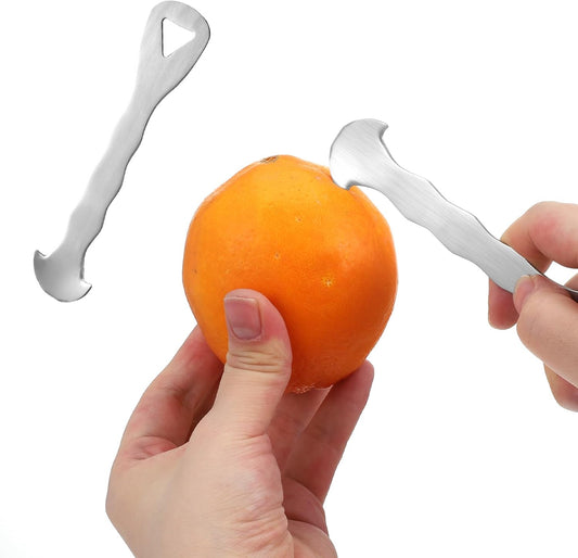 Stainless Steel Orange Peeler Tool, Multi-Functional Citrus Peeler Tool, Ergonomic Safe Cutter & Slicer, Fruit Skin Remover for Oranges, Grapefruits, Lemons