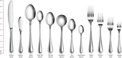 Slimline Pattern 18/0 Stainless Steel Oyster Fork, 5.4-Inch, Set of 12, Commercial Grade